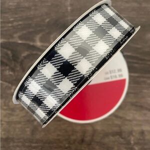 Black and White Plaid Ribbon